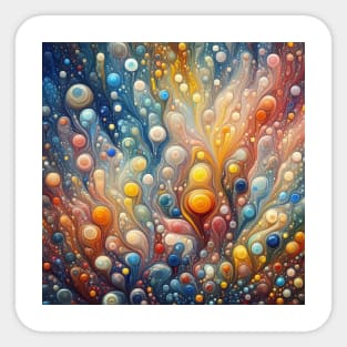 Psychedelic looking abstract illustration of bubbles Sticker